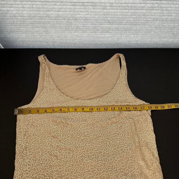Talbots Tan Scoop Neck Sleeveless Pullover Sequin Tank Top Women's Size Large - Picture 7 of 9